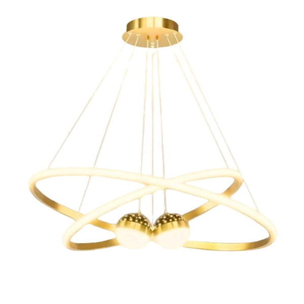Lustre Pendente Luxuoso Circular Duplo em Led Lustre - 0012 Viva Lumi 