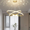 Lustre Pendente Luxuoso Circular Duplo em Led Lustre - 0012 Viva Lumi Dourado 