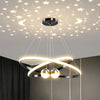Lustre Pendente Luxuoso Circular Duplo em Led Lustre - 0012 Viva Lumi Preto 