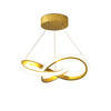 Lustre Pendente Minimalista Abstrato [Iluminação - Lustre] - Lustre Pendente Minimalista Abstrato Viva Lumi Dourado 