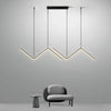 Lustre Pendente Minimalista Wave Line Led - 90cm Lustre - 0026 Viva Lumi Preto Quente 
