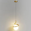 Lustre Pendente Orbit Spiral em LED Pendente - 0036 Viva Lumi Dourado 