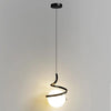 Lustre Pendente Orbit Spiral em LED Pendente - 0036 Viva Lumi Preto 