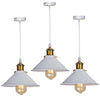 Lustre Pendente Vintage Retrô para Quarto Cozinha Balcão Pendente - 0024 Viva Lumi Branco e Dourado Kit 03 Unidades 