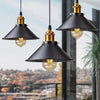 Lustre Pendente Vintage Retrô para Quarto Cozinha Balcão Pendente - 0024 Viva Lumi Preto e Dourado Kit 03 Unidades 