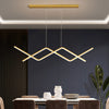 Lustre Pendente Wave Line II em Led Lustre - 0019 Viva Lumi Dourado Quente 