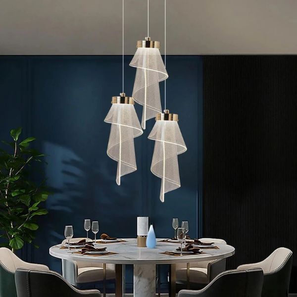 Pendente Cristal Acrílico Véu [Iluminação - Pendente] - Pendente Cristal Acrílico Véu Viva Lumi 