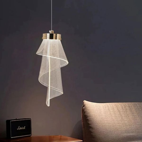 Pendente Cristal Acrílico Véu [Iluminação - Pendente] - Pendente Cristal Acrílico Véu Viva Lumi 