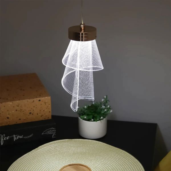Pendente Cristal Acrílico Véu [Iluminação - Pendente] - Pendente Cristal Acrílico Véu Viva Lumi 