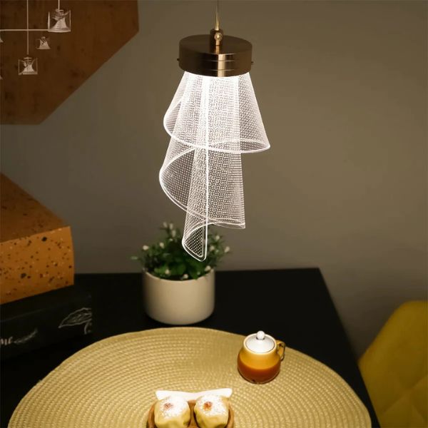 Pendente Cristal Acrílico Véu [Iluminação - Pendente] - Pendente Cristal Acrílico Véu Viva Lumi 
