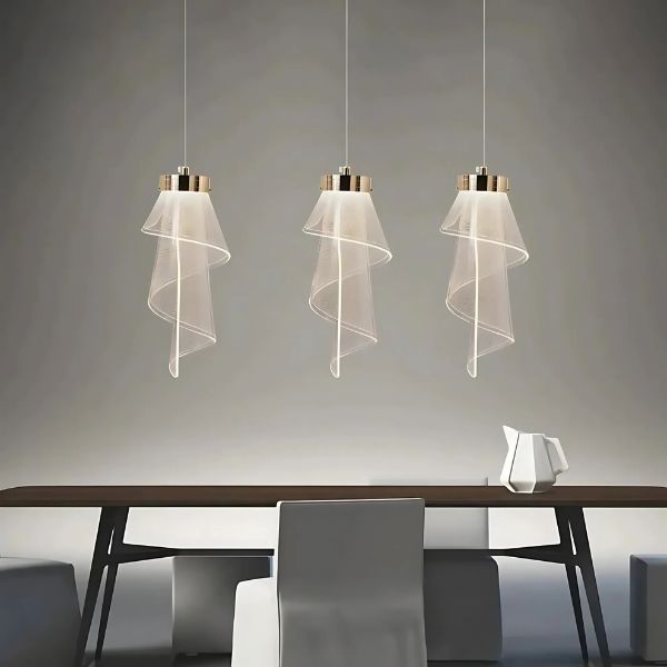 Pendente Cristal Acrílico Véu [Iluminação - Pendente] - Pendente Cristal Acrílico Véu Viva Lumi 