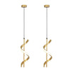Pendente Espiral Minimalista [Iluminação - Pendente] - Pendente Espiral Minimalista Viva Lumi Dourado 2 R$68 OFF 