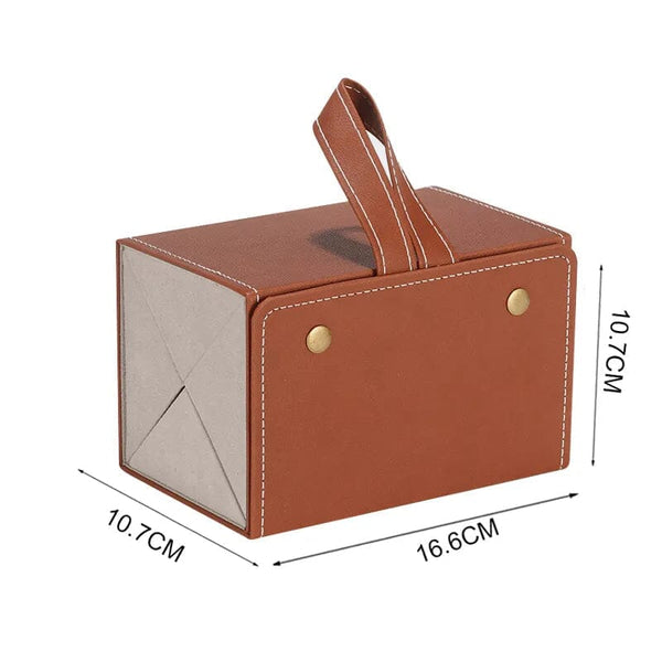 Porta Óculos - Organizador Dobrável em Couro Porta Óculos - Organizador Dobrável em Couro - Coleção Organização Viva Lumi 4 Grades Marrom 