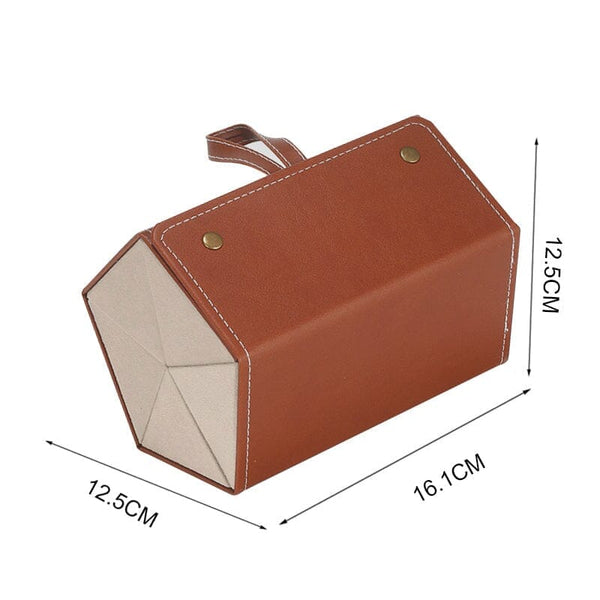 Porta Óculos - Organizador Dobrável em Couro Porta Óculos - Organizador Dobrável em Couro - Coleção Organização Viva Lumi 5 Grades Marrom 