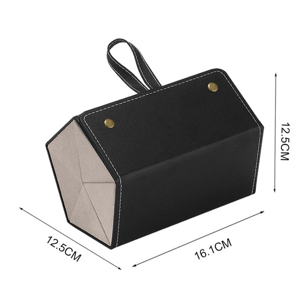 Porta Óculos - Organizador Dobrável em Couro Porta Óculos - Organizador Dobrável em Couro - Coleção Organização Viva Lumi 5 Grades Preto 