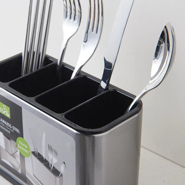 Porta Talheres em Inox - 4 Compartimentos Porta Talheres em Inox - 4 Compartimentos - Coleção Cozinha Viva Lumi 