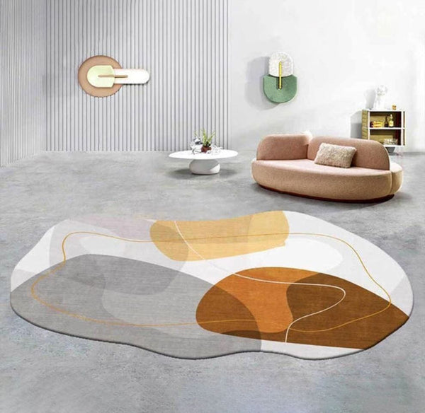 Tapete Decorativo Orgânico Abstrato Irregular para Sala - Gemas Tapete - 0014 Viva Lumi 80x120cm 