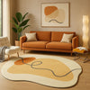 Tapete Decorativo Orgânico Abstrato Irregular para Sala - Laranja Mixture Tapete - 0017 Viva Lumi 80x120cm 