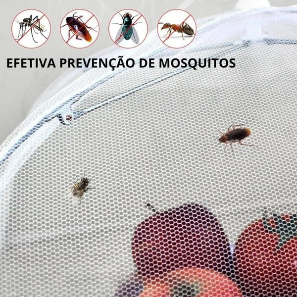 Tela Protetora de Alimentos Cinza Dobrável Tela Protetora de Alimentos Cinza Dobrável - Coleção Coziha Viva Lumi 
