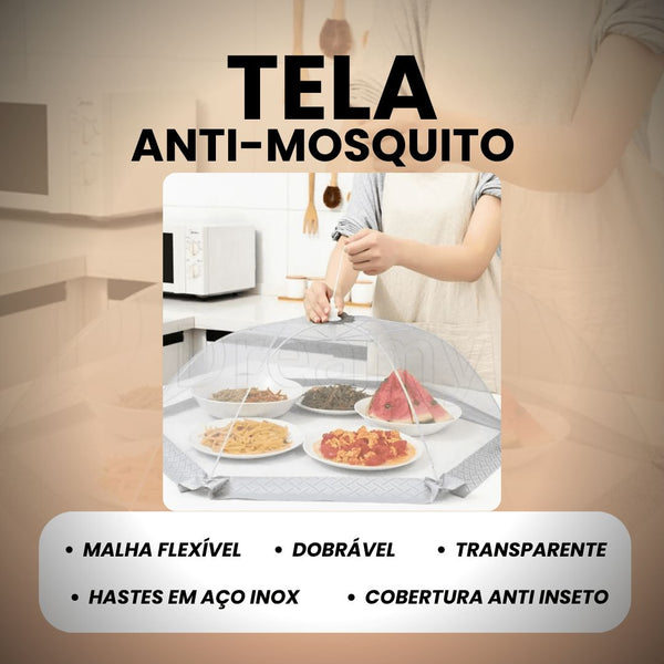 Tela Protetora de Alimentos Cinza Dobrável Tela Protetora de Alimentos Cinza Dobrável - Coleção Coziha Viva Lumi 