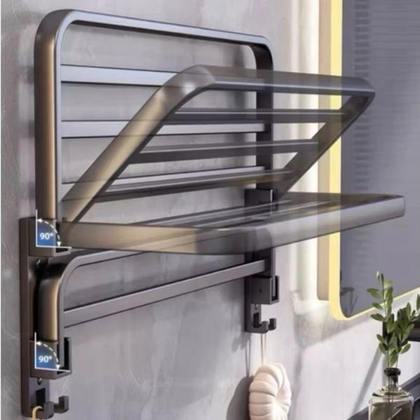 Toalheiro Triplo Retrátil Com Gancho [Banheiro] - Toalheiro Triplo Retrátil Com Ganchos Viva Lumi 