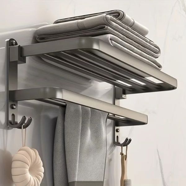 Toalheiro Triplo Retrátil Com Gancho [Banheiro] - Toalheiro Triplo Retrátil Com Ganchos Viva Lumi 